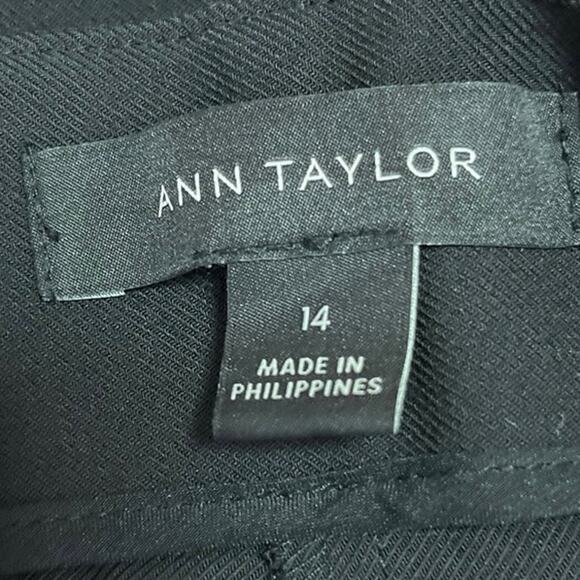 ANN Taylor Women's Black High Rise Flat Front Ankle Straight Dress Pants Size 14 - Picture 3 of 4